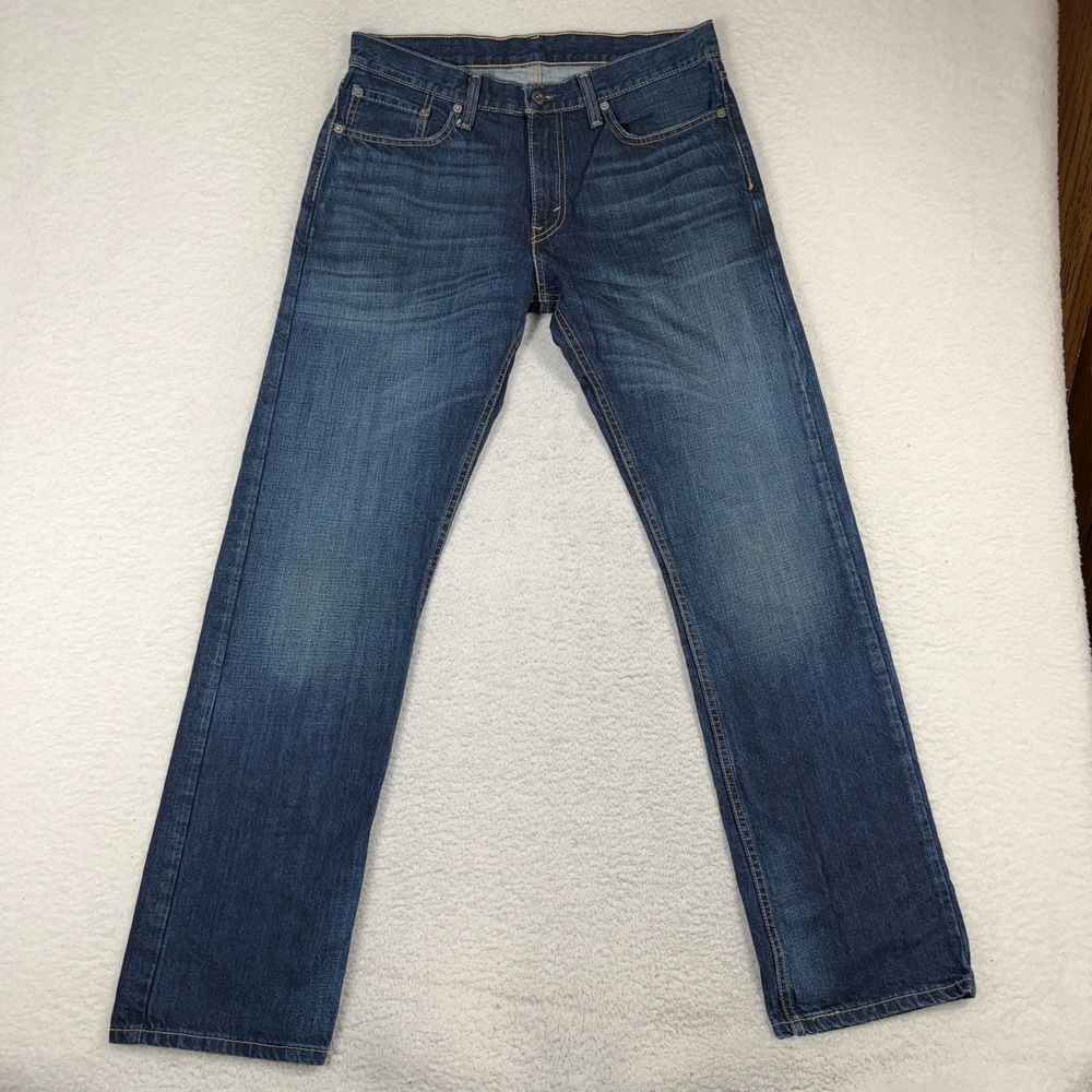 Levi's 514 Straight Leg Jeans Blue Wash Denim Pants Mens 33x32 (32.5x32) VTG